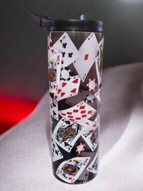 Cards & Poker Chips  20oz Tumbler  with duo lids 🎉sale